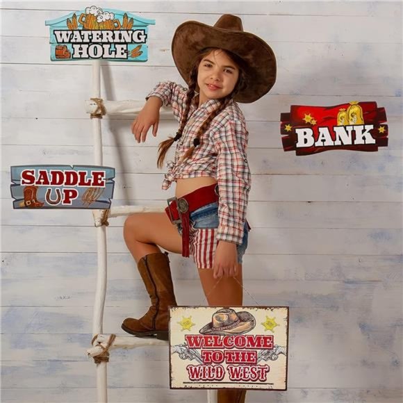 20 Pieces Western Party Directional Sign Western Cowboy Theme Wild West Party - Picture 5 of 7